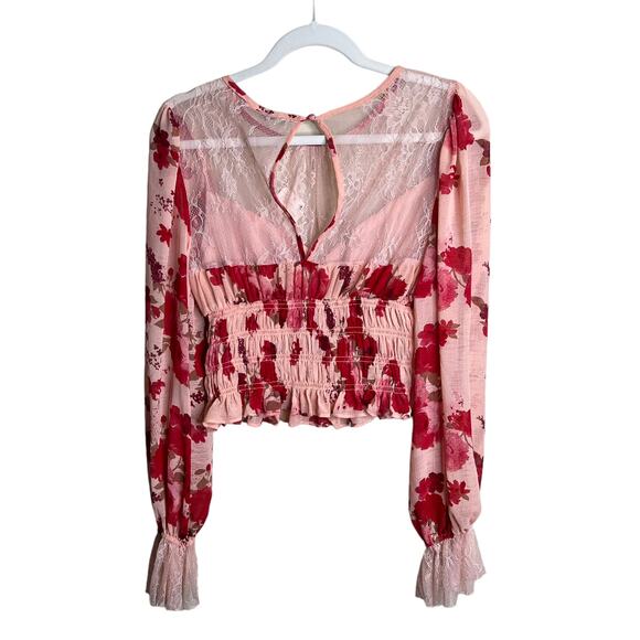 Free People Daphne Blouse in Romantic Combo Size Small NWT - Picture 2 of 7